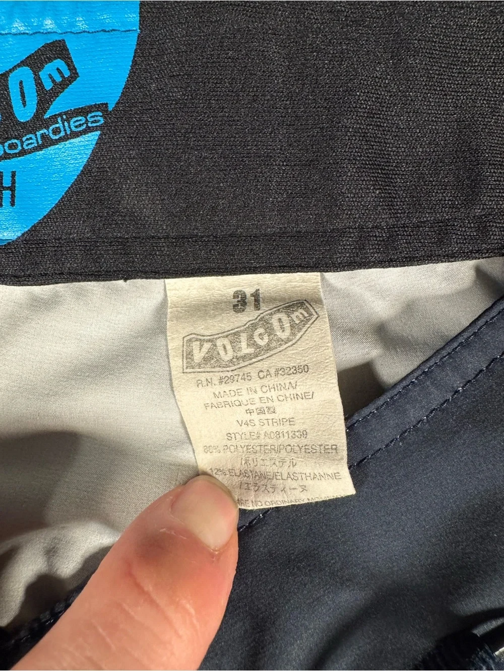Vintage Volcom Men’s Gray & Red Swim Trunks Size 31